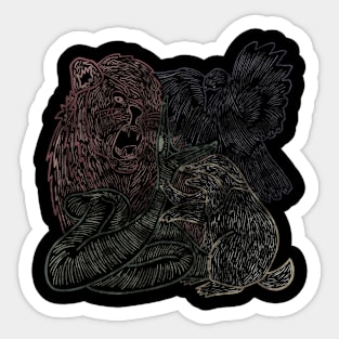 Harry Wizarding School House Mascots Sticker